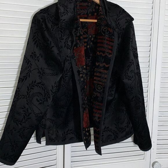 Vintage Reversible Patchwork Button Down Tapestry Jacket M/L - Picture 3 of 15